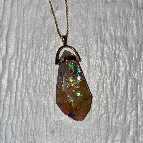 14k Gold Fill Necklace Beautiful Handmade Resin Pendant - Picture 5 of 11